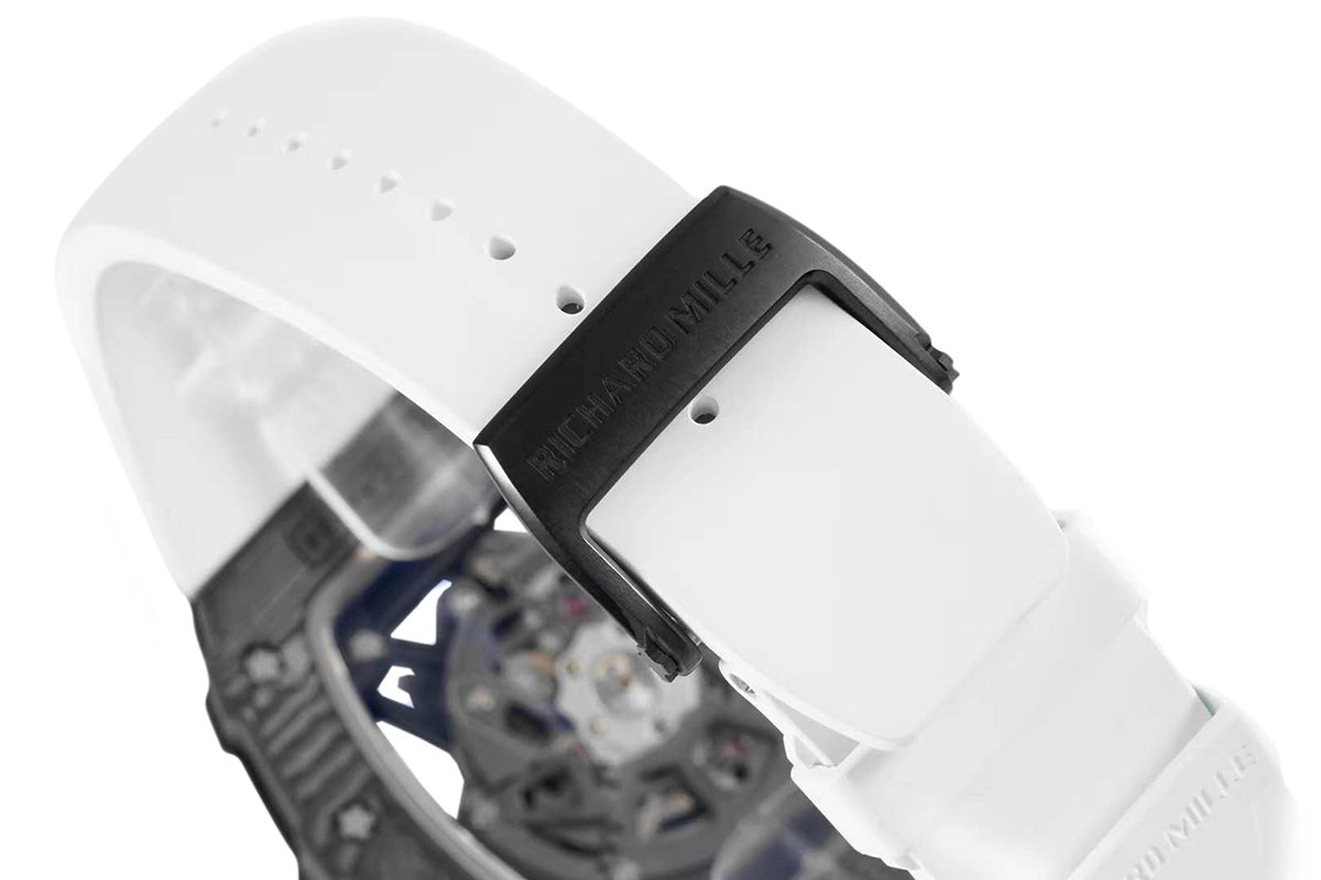 RM 035-02 Rafael Nadal NTPT Carbon on White Rubber Strap