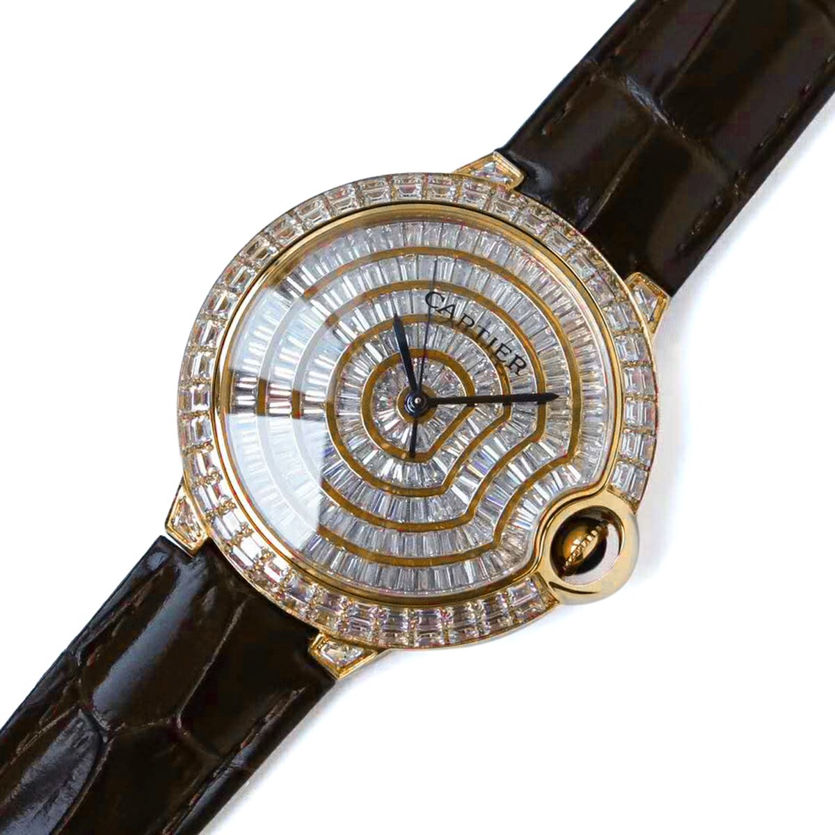 Ballon Bleu de Ca*t1er 42mm D1am0nd Paved Dial in Yellow Gold