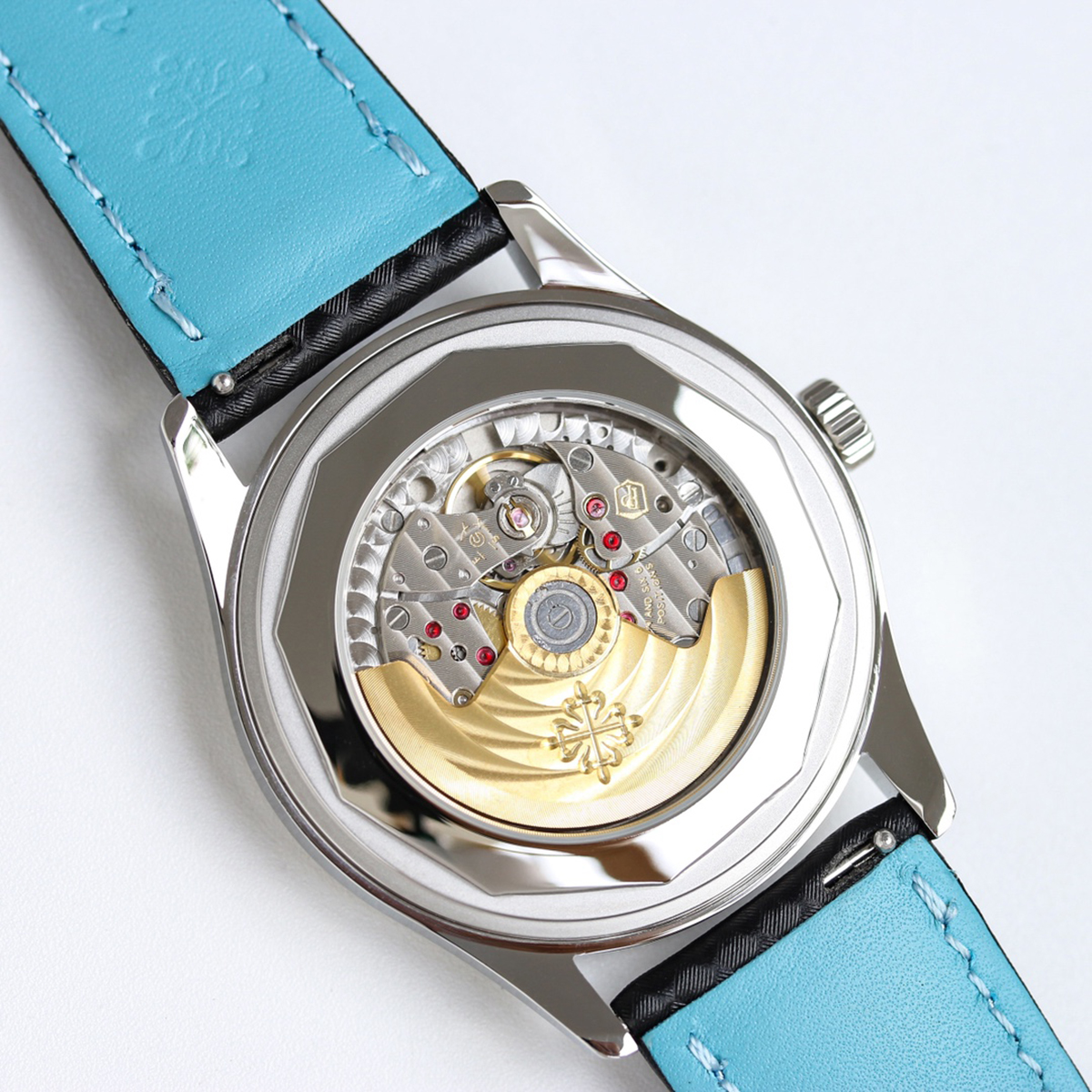 Calatrava 6007G-001 Sky Blue Black Dial in White Gold